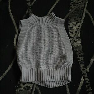 Backless Gray Sleeveless Knit Top